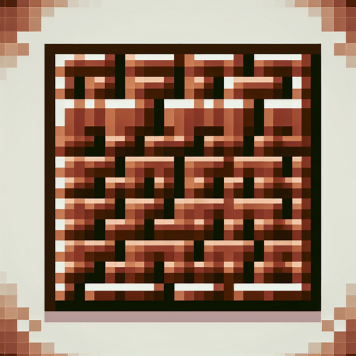 brick, brown color, pixel style.
Single Game Texture.  In-Game asset.  2d.  Blank background.  High contrast.  No shadows