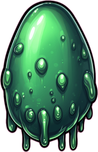 Single alien slime bullet, round.
Game Texture. In-Game asset. 2d. Pixelart. blank background. Low detail. High contrast.