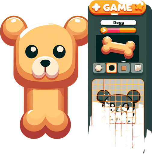 a cute looking dog toy shaped like a bone..
Single Game Texture. In-Game asset. 2d. Blank background. High contrast. No shadows.