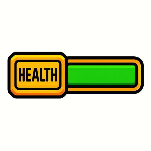 barra de salud de color verde.
In-Game asset.  2d.  High contrast.  No shadows