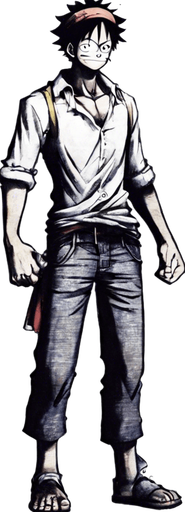 Replace the man with Monkey D. Luffy