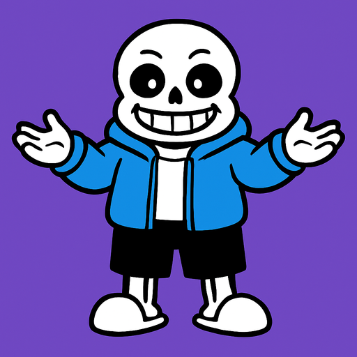 Sans todo poderoso.
In-Game asset.  2d.  High contrast.  No shadows