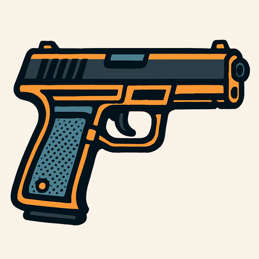 gun.
In-Game asset.  2d.  High contrast.  No shadows