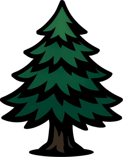 Pine.
In-Game asset.  2d.  High contrast.  No shadows