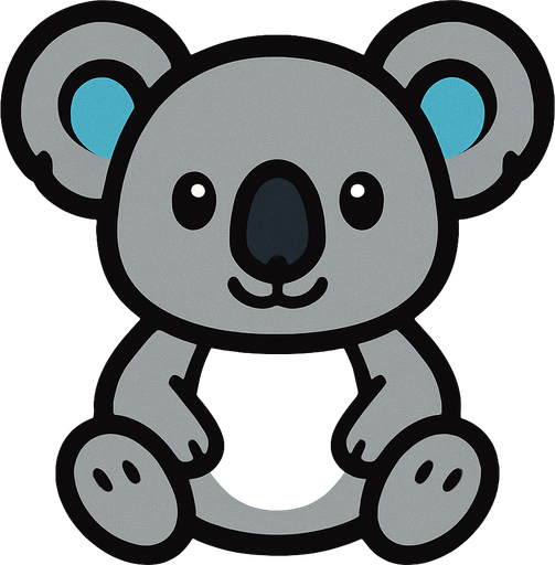 cute koala.
In-Game asset.  2d.  High contrast.  No shadows