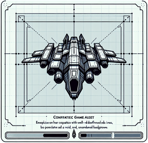 enemy ship facing up.
Single Game Texture.  In-Game asset.  2d.  Blank background.  High contrast.  No shadows