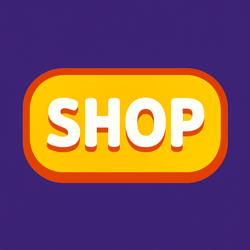 shop button.
In-Game asset.  2d.  High contrast.  No shadows