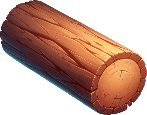 Ağaç gövdesi uzun köşesiz yüksek kaliteli. Single Game Texture. In-Game asset. 2d. Blank background. High contrast. No shadows. High Quality.