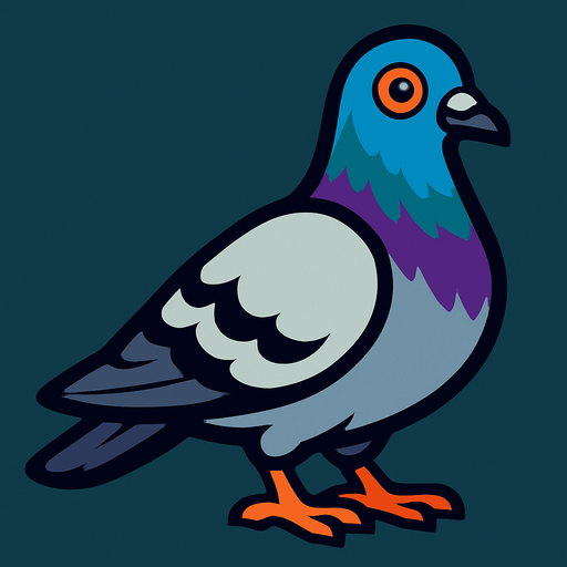 pigeon.
In-Game asset.  2d.  High contrast.  No shadows