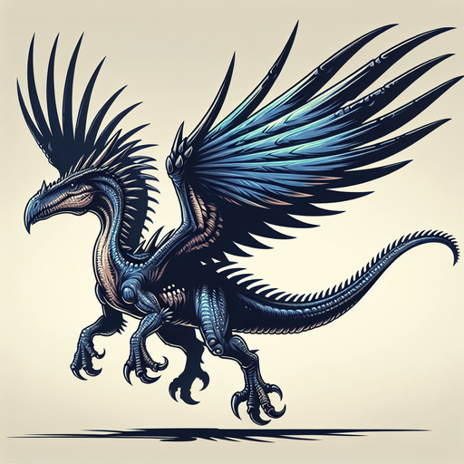 Flying dinosaur with spikes.
Single Game Texture.  In-Game asset.  2d.  Blank background.  High contrast.  No shadows
