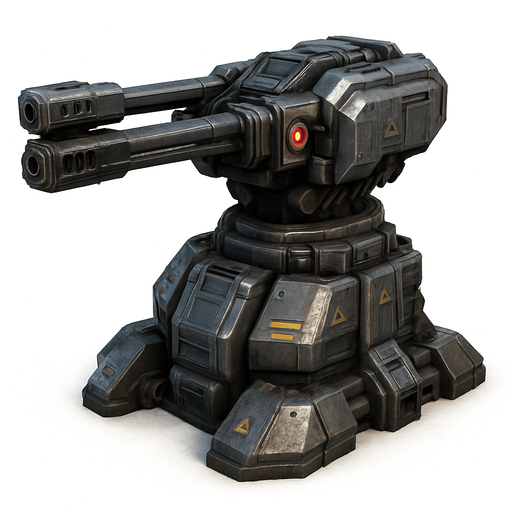 Uzay Savunma Kulesi - Yazısız - Gerçekçi.
In-Game asset.  High contrast.  No shadows