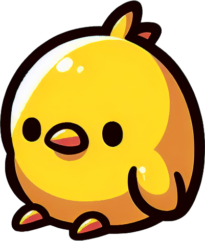 a little yellow bird, sad, sitting..
Single Game Texture. In-Game asset. 2d. Blank background. High contrast. No shadows.