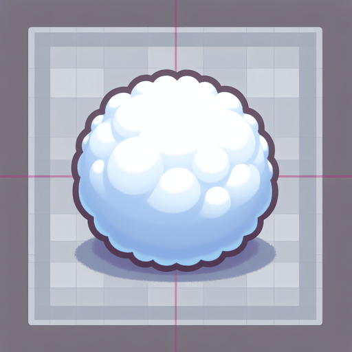 snowball of soft snow Single Game Texture. In-Game asset. 2d. Blank background. High contrast. No shadows.