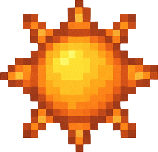 güneş.
In-Game asset.  No shadows. pixel