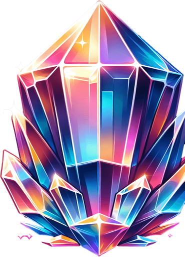 Crystal 🔮.
Single Game Texture. In-Game asset. 2d. Blank background. High contrast. No shadows.