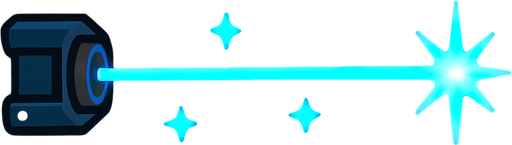 Blue laser light 2d game.
In-Game asset.  2d.  High contrast.  No shadows