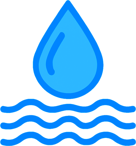 water icon.
In-Game asset.  2d.  High contrast.  No shadows