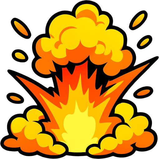 Explosion.
In-Game asset.  2d.  High contrast.  No shadows