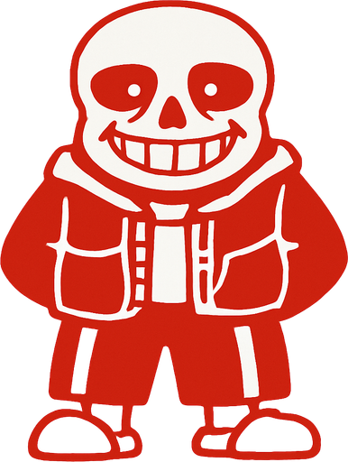 Sans color rojo.
In-Game asset.  2d.  High contrast.  No shadows
