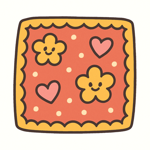 cute design scarf top view..
In-Game asset.  2d.  High contrast.  No shadows