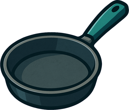 Frying pan.
In-Game asset.  2d.  High contrast.  No shadows