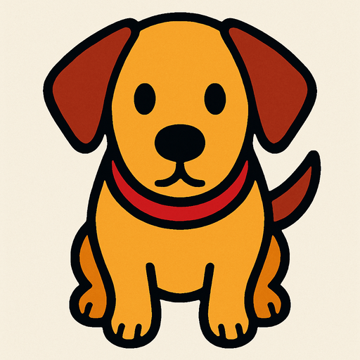 Üstten bakış köpek.
In-Game asset.  2d.  High contrast.  No shadows