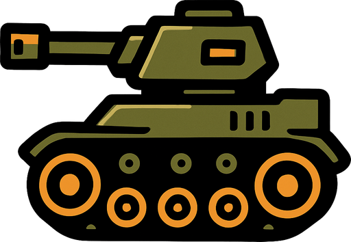 Let the tank face left.
In-Game asset.  2d.  High contrast.  No shadows