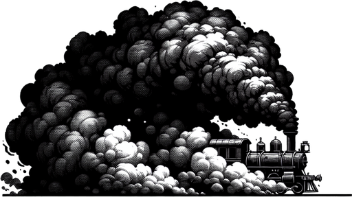 train smoke.
Single Game Texture. In-Game asset. 2d. Blank background. High contrast. No shadows.