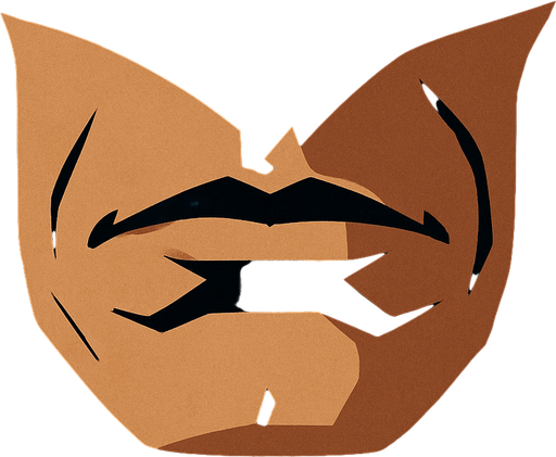 Batmans lips up close. thin, powerful, masculine lips.
In-Game asset.  2d.  High contrast.  No shadows