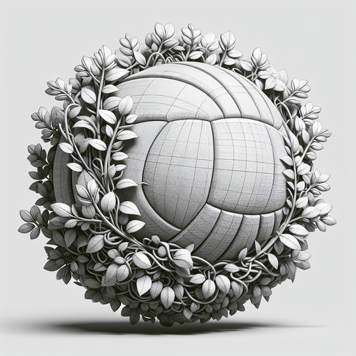 Una bola de voley de planta.
Single Game Texture.  In-Game asset.  2d.  Blank background.  High contrast.  No shadows