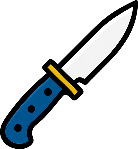 Knife 2d game.
In-Game asset.  2d.  High contrast.  No shadows
