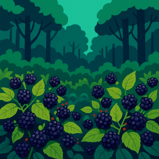 böğürtlen ormanı.
In-Game asset.  2d.  High contrast.  No shadows