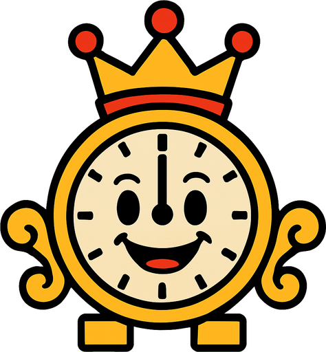 King clock smile face.
In-Game asset.  2d.  High contrast.  No shadows. Cartoon