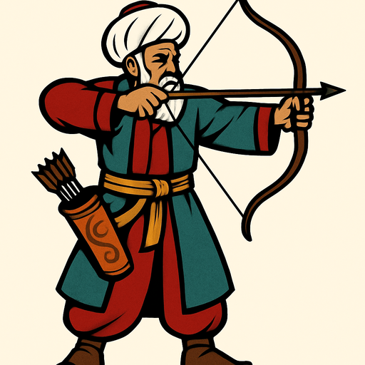 Senior archer from the Ottoman period.
In-Game asset.  2d.  High contrast.  No shadows