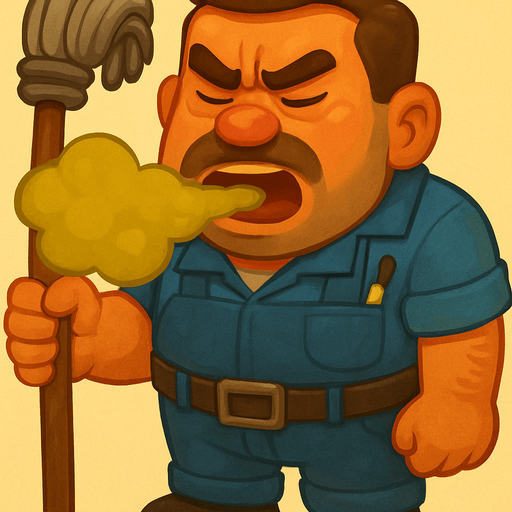 Make him look like a sturdy janitor