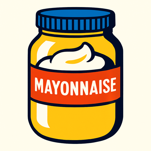 mayonnaise.
2d.  High contrast.  No shadows