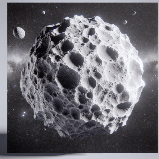 asteroid.
Single Game Texture.  In-Game asset.  2d.  Blank background.  High contrast.  No shadows