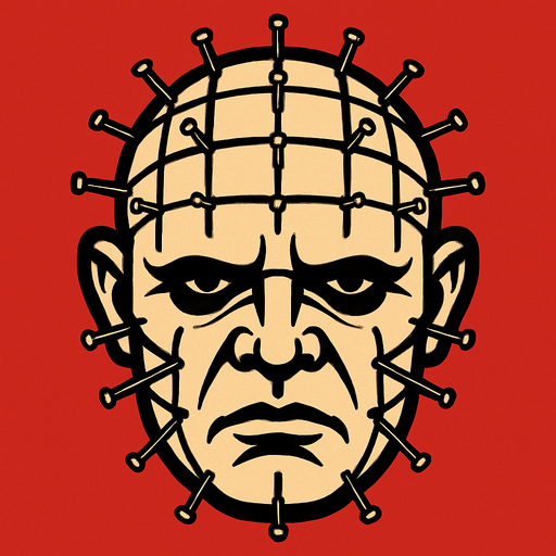 pinhead face.
In-Game asset.  2d.  High contrast.  No shadows