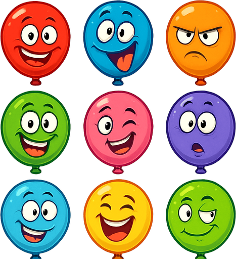 Make funny faces on Balloon and make it more colorful in different colors.
In-Game asset.  2d.  No shadows