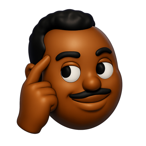 Head of think smart guy meme. face shaped as a marble shaped face made in blender 3D. 
In-Game asset.  2d.  High contrast.  No shadows