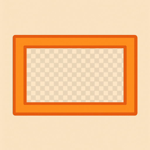 Orange framed rectangle with transparent middle. The rectangle A side is much longer than the B side.