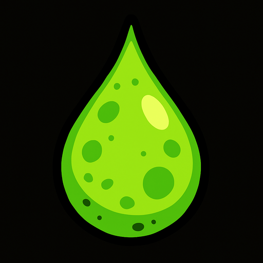 gota de acido.
In-Game asset.  2d.  High contrast.  No shadows