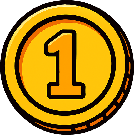 coin.
In-Game asset.  2d.  High contrast.  No shadows