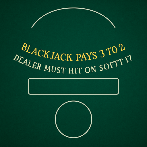 "Crea un asset de fondo para la mesa de Blackjack de un casino virtual, diseñada específicamente para un solo jugador.

Características visuales:

Material: Debe ser un fieltro de casino de alta calidad. El color principal debe ser un verde esmeralda profundo y rico, con una textura sutil que simule el fieltro real (sin ser demasiado ruidosa o distractora).

Diseño de la Mesa: Incluye las líneas y marcadores clásicos de una mesa de Blackjack, adaptada para un único jugador:

Un arco o semicírculo claro para la posición del crupier, ubicado en la parte superior de la mesa.

Una única área claramente definida para la posición del jugador, ubicada frente a la posición del crupier. Esta posición debe tener un círculo para la apuesta.

Un área designada para las cartas del crupier.

Si es posible, incluye un texto sutil y elegante en dorado o blanco que indique las reglas básicas del Blackjack, como "BLACKJACK PAYS 3 TO 2" y "DEALER MUST HIT ON SOFT 17" (o las reglas que prefiera.
In-Game asset.  2d.  High contrast.  No shadows