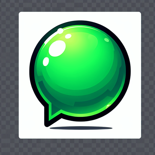 green notification bubble.
Single Game Texture. In-Game asset. 2d. Blank background. High contrast. No shadows.