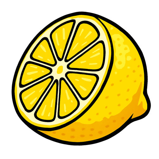 lemon.
In-Game asset.  2d.  High contrast.  No shadows. Realistic