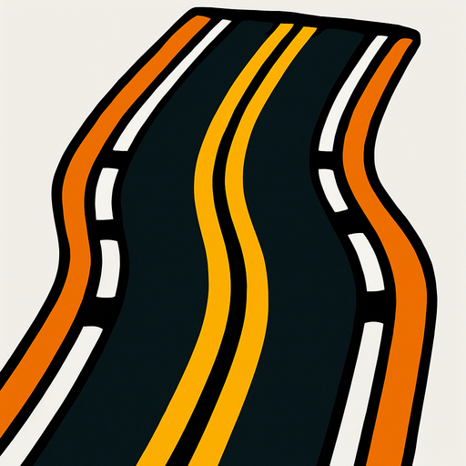 road.
In-Game asset.  2d.  High contrast.  No shadows