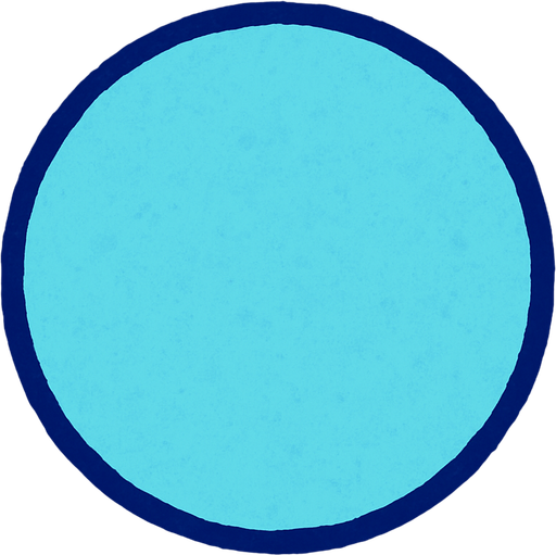 Mavi pastel renkli daire.
In-Game asset.  2d.  High contrast.  No shadows