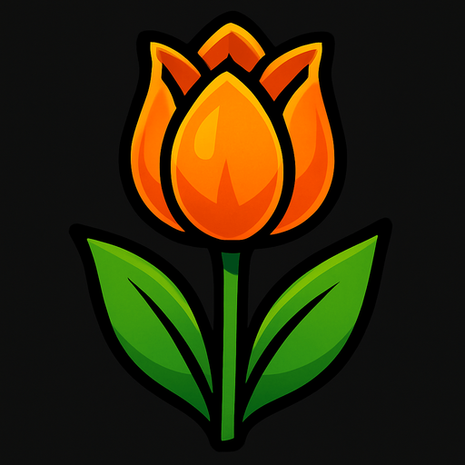 Orange tulip.
In-Game asset.  2d.  High contrast.  No shadows