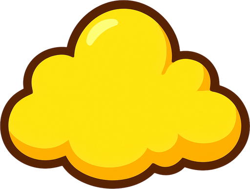 cloud yellow.
In-Game asset.  2d.  High contrast.  No shadows